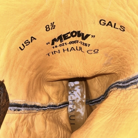 TIN HAUL "Meow" tall metallic leather patchwork cowgirl western boots sz 8.5 EUC - Picture 16 of 16